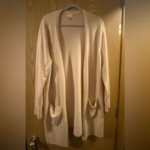 Cozy apricot/cream colored A New Day Women's open front cardigan size XL